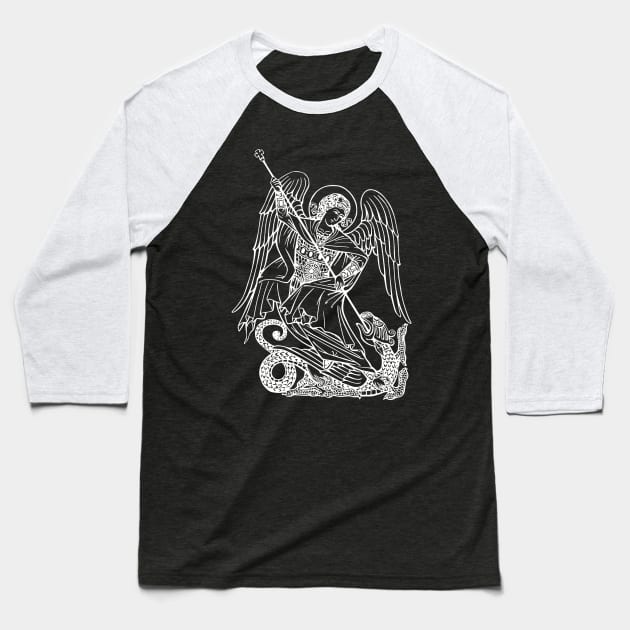 Saint Michael Archangel and the dragon Baseball T-Shirt by la chataigne qui vole ⭐⭐⭐⭐⭐